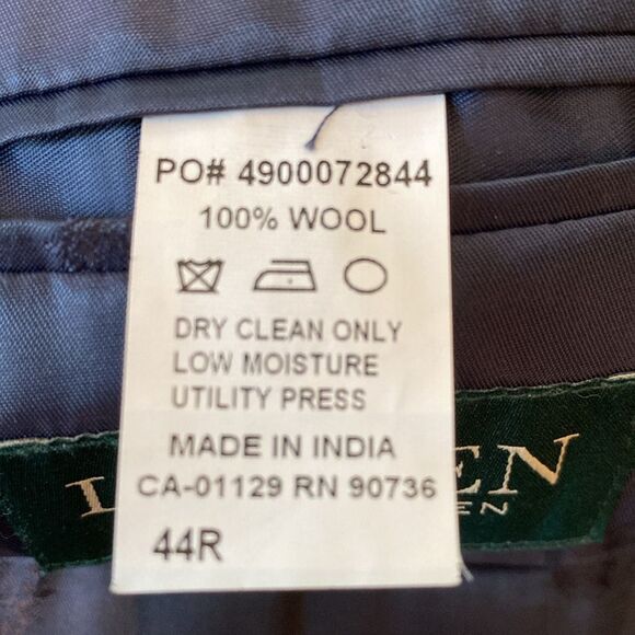 Lauren Ralph Lauren All Wool Navy Windowpane Suit Pants and Jackt 44R - Picture 7 of 8